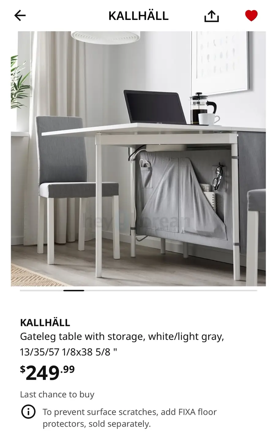 IKEA KALLHALL 접이식 테이블 / FROSVI 접이식 의자