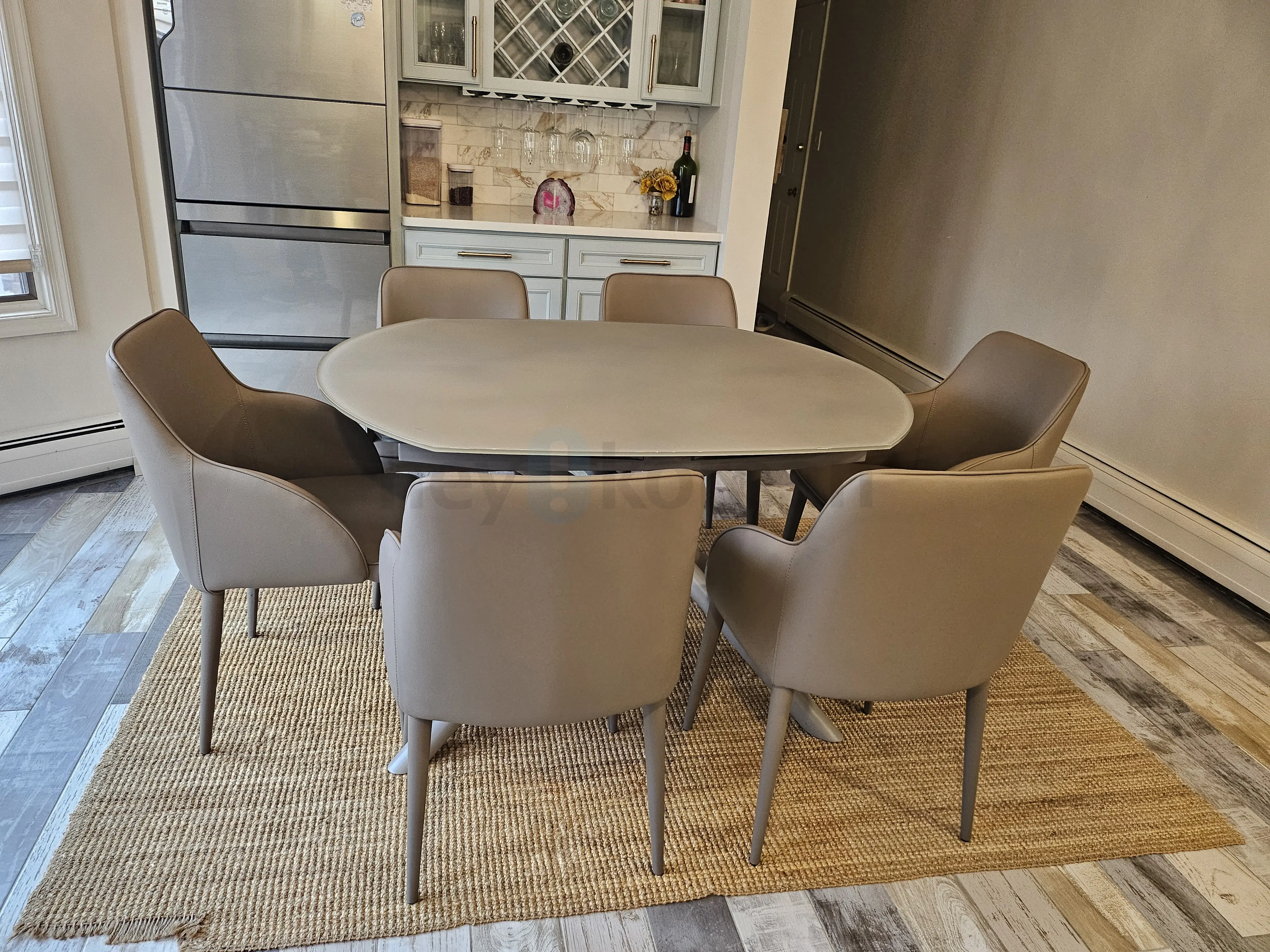 Modani Astro extendable dinner and breakfast table set with 6 chairs