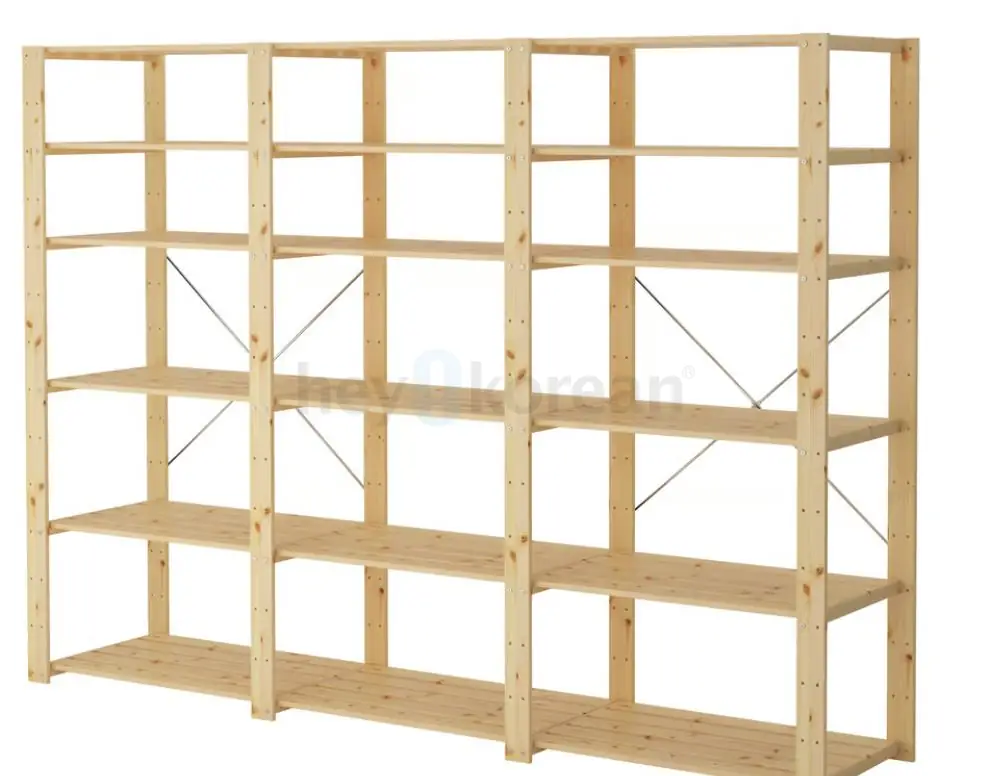IKEA SHEVING UNIT. 가라지, 창고용 나무 랙. 사용 설치 편리.