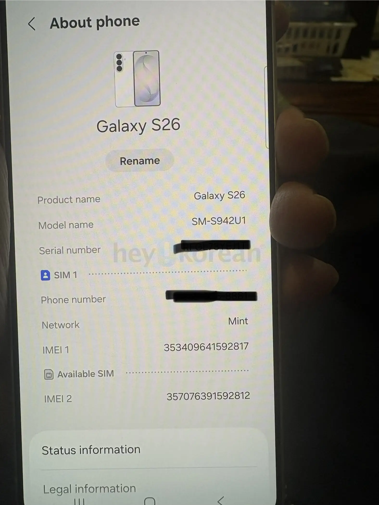 Samsung S26 cell phone